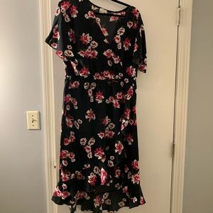 J. Crew floral high low wrap dress